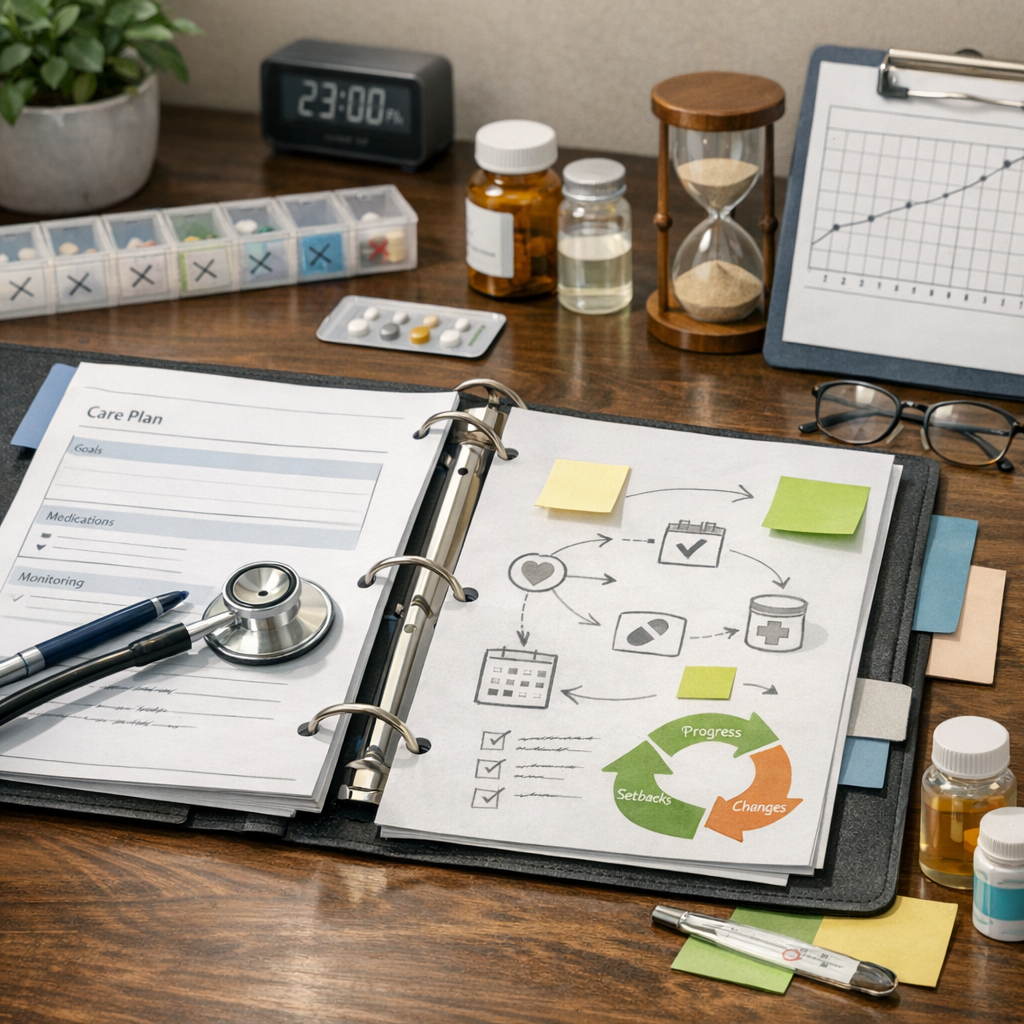 Illustration of Adapting care plans during prolonged recovery