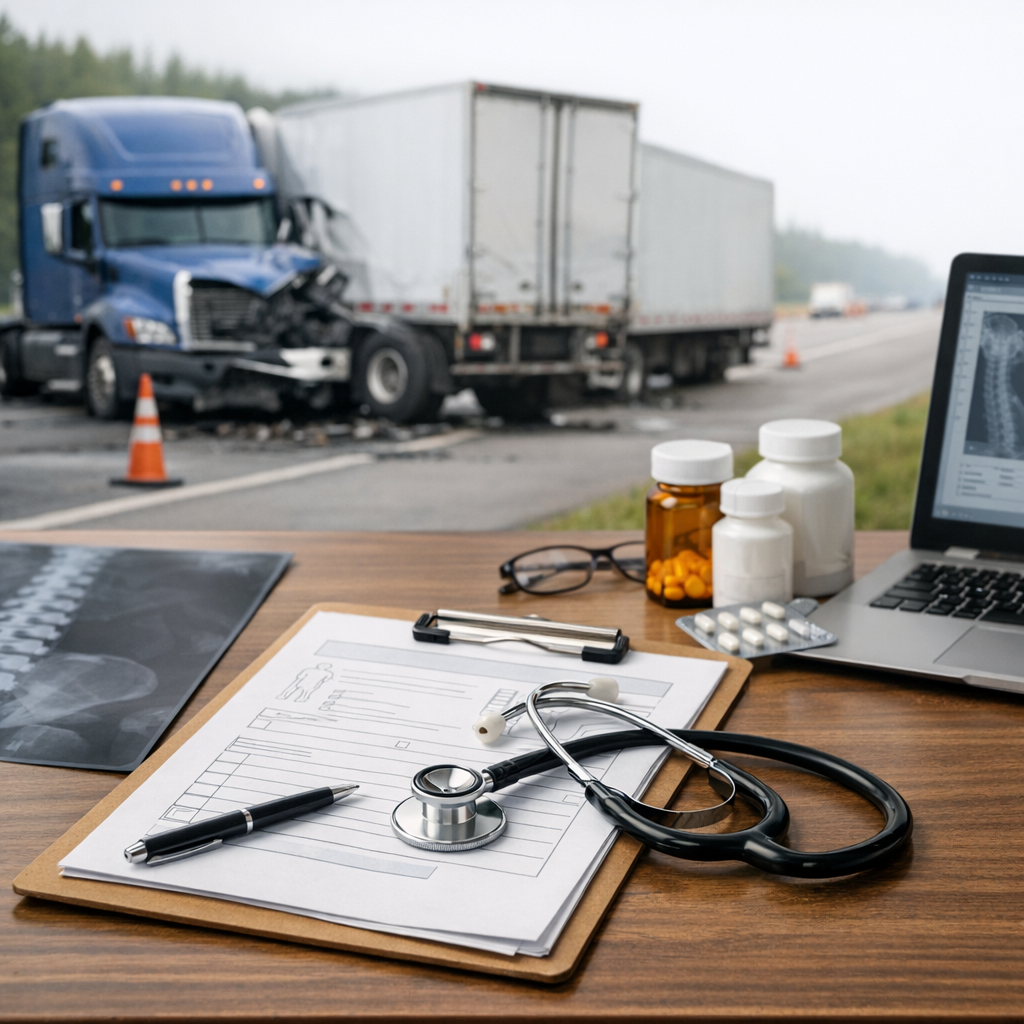 treatment adjustment truck illustration for Adjusting treatment plans after truck crashes