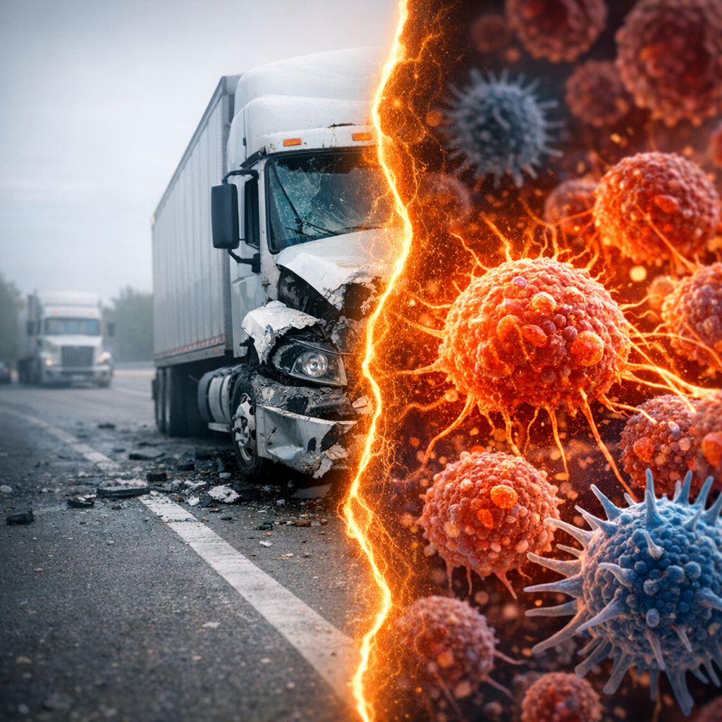chronic inflammation truck illustration for Chronic inflammation after truck accidents