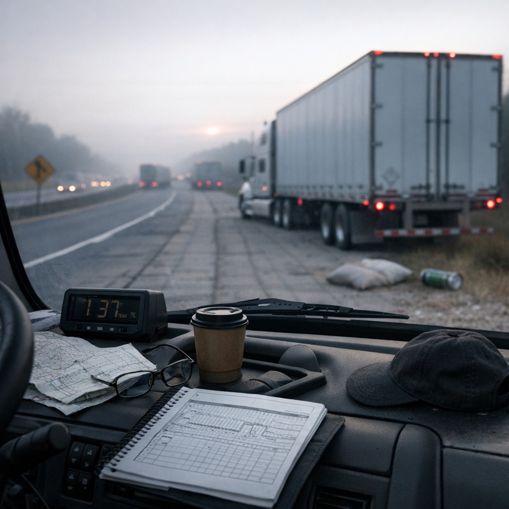 cumulative fatigue trucking illustration for Cumulative fatigue effects in commercial driving