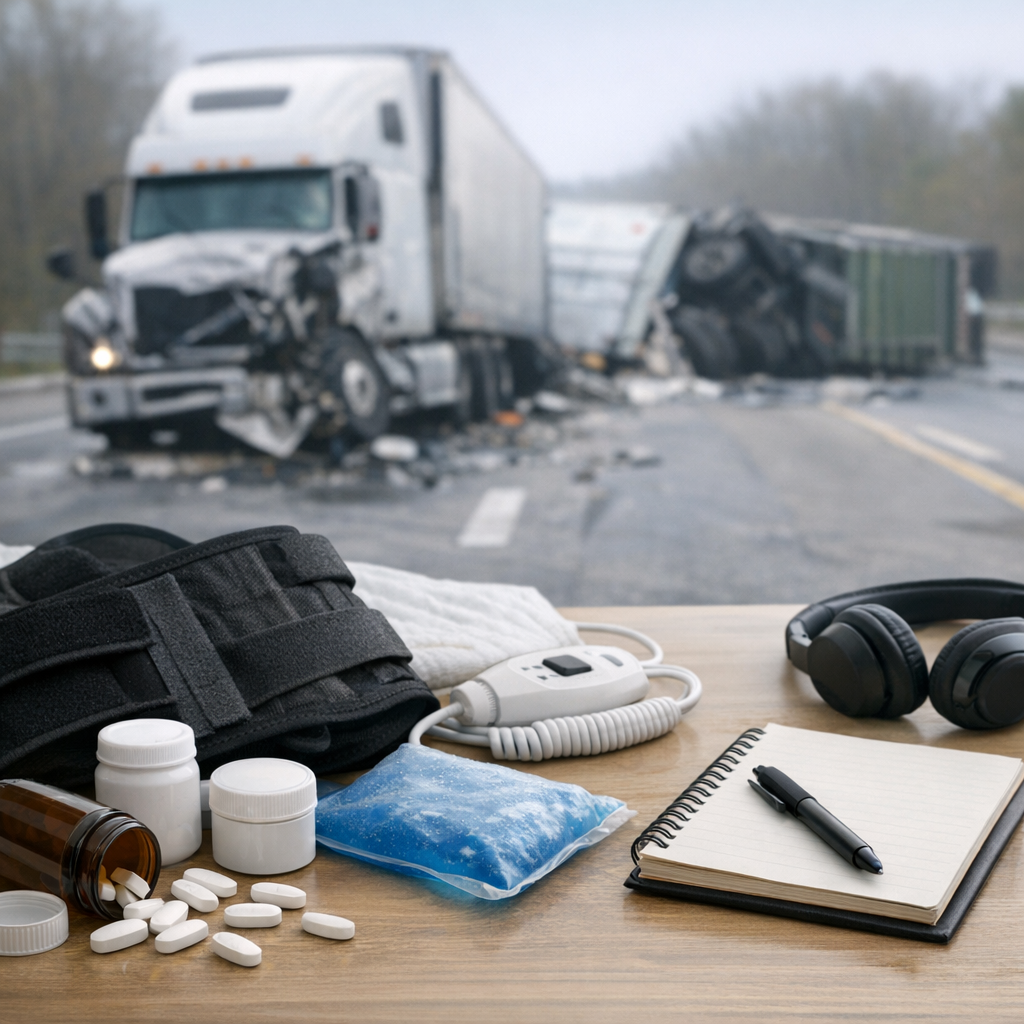 pain management truck illustration for Daily pain management after truck crashes