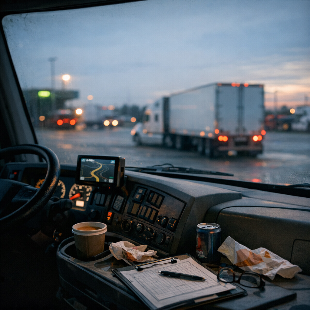decision fatigue trucking illustration for Decision fatigue during extended trucking shifts