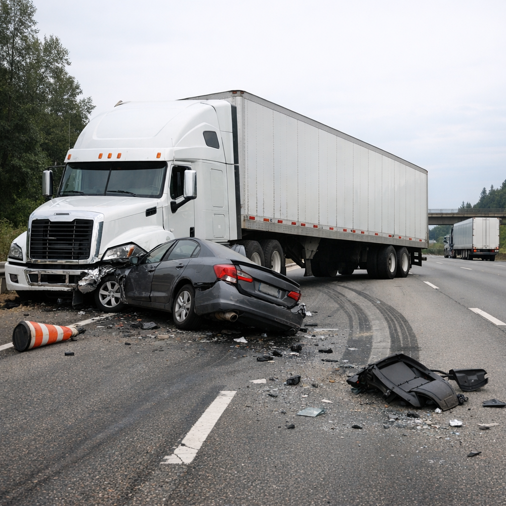 driver error semi illustration for Driver error in semi truck crashes