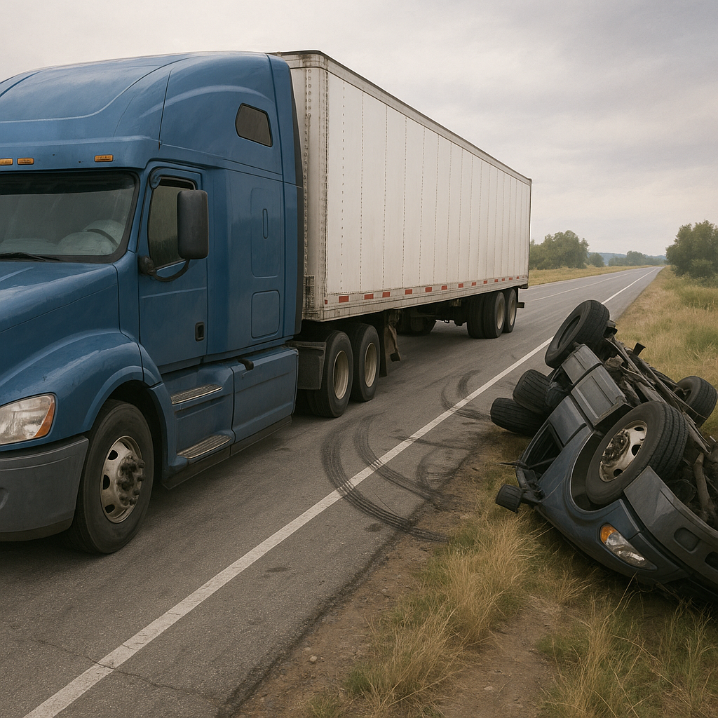 driver fatigue trucking illustration for Driver fatigue in big rig accidents