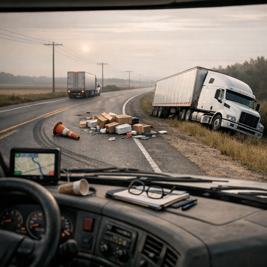 fatigue decisions trucking illustration for Fatigue related decision errors in trucking