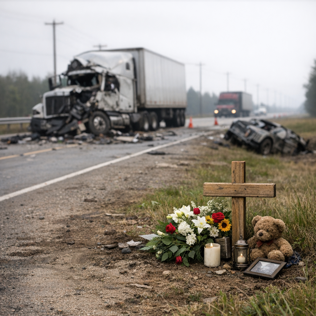 grieving fatal big rig illustration for Grieving after fatal big rig accidents