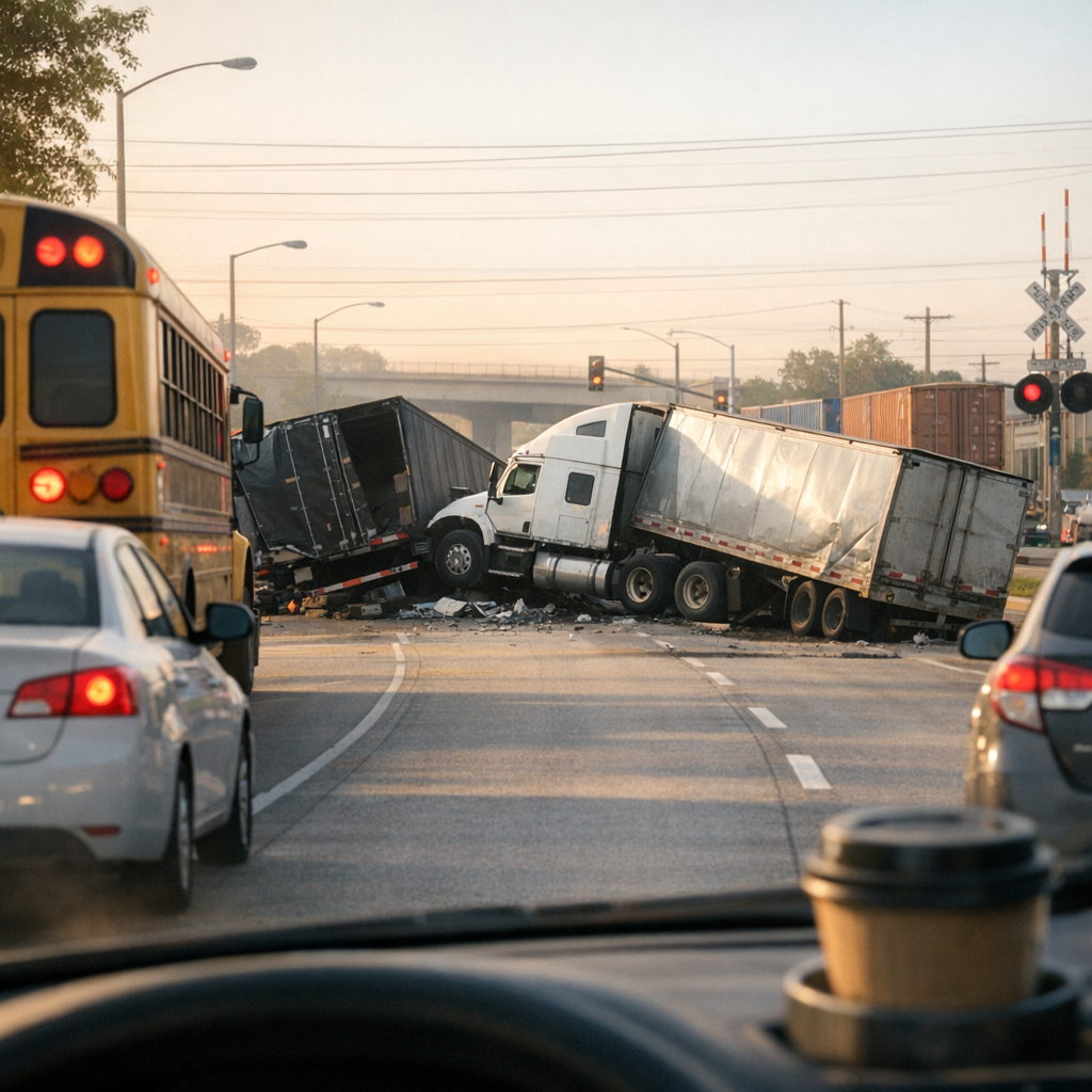 daily life big rig accident illustration for How do big rig accidents affect daily life