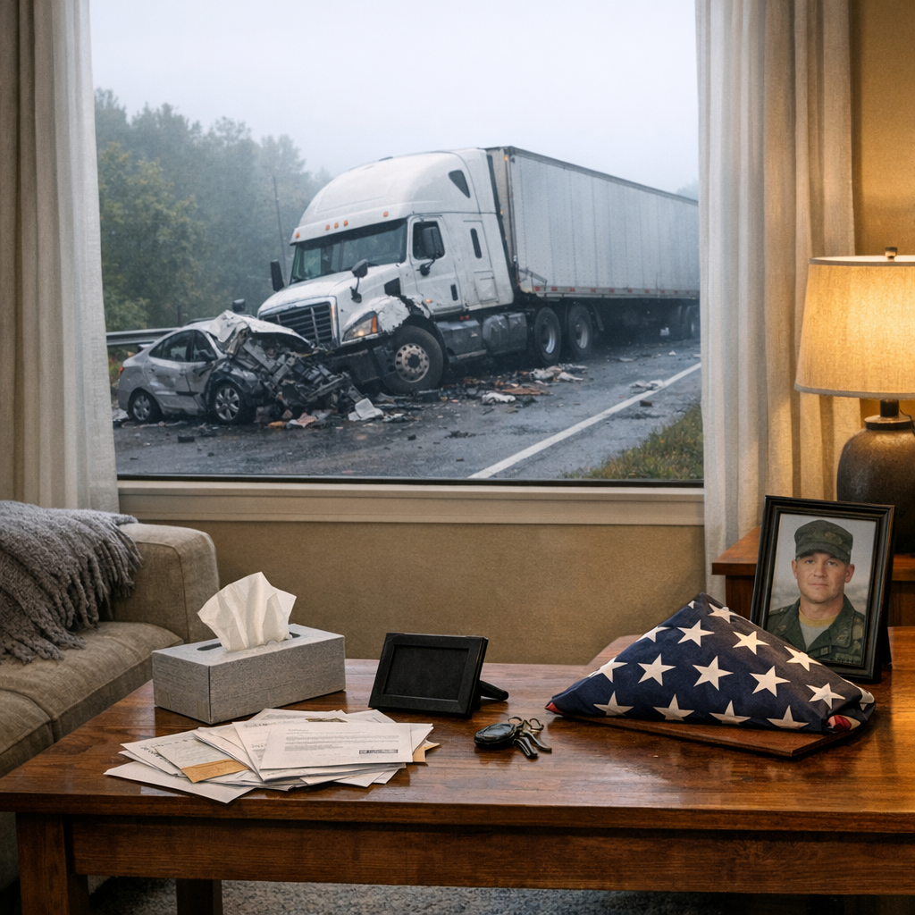 household impact fatal truck illustration for Impact of fatal big rig accidents on households