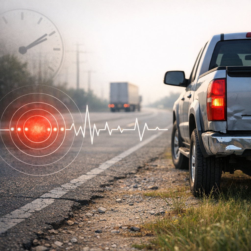 intermittent pain truck illustration for Intermittent pain cycles after truck injuries