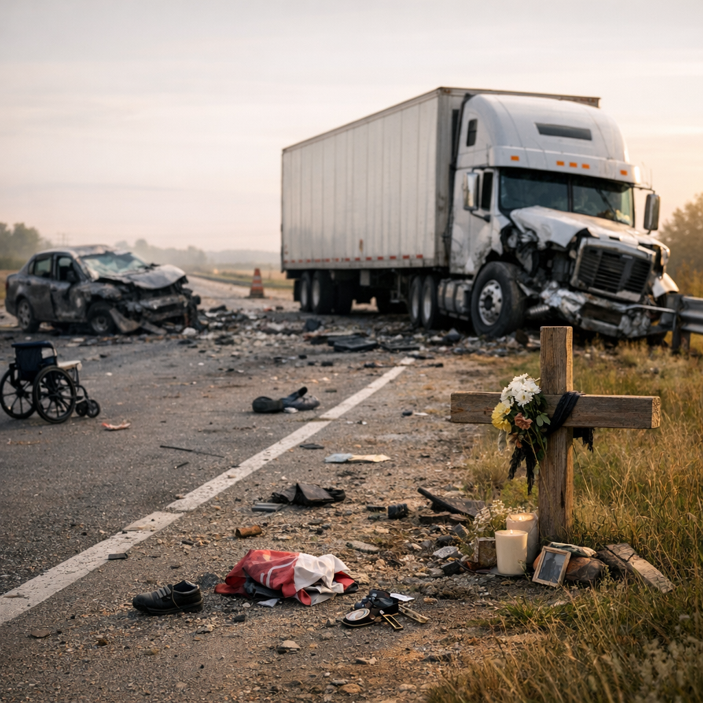 life changes fatal truck illustration for Life changes after a fatal truck collision