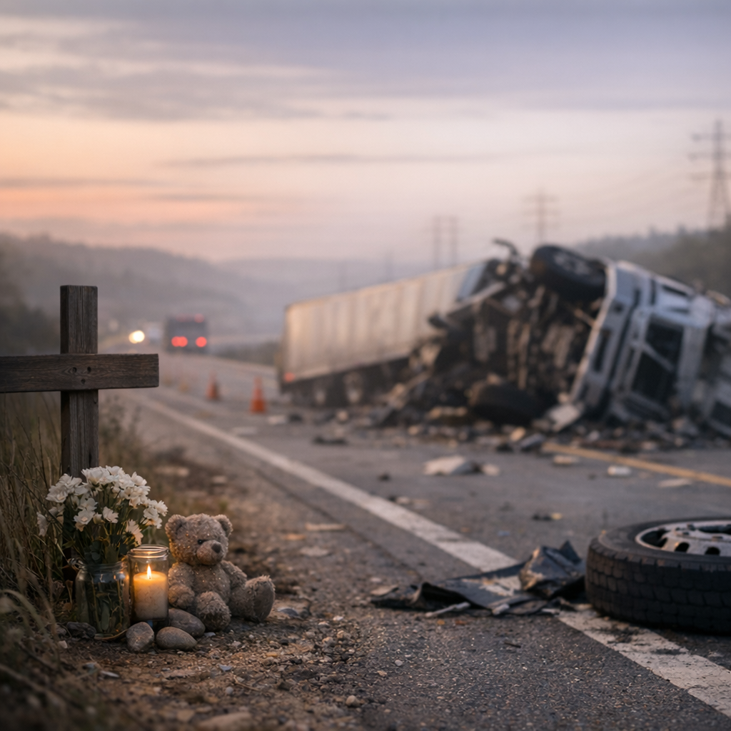 long term grief big rig illustration for Long term grief after fatal big rig crashes