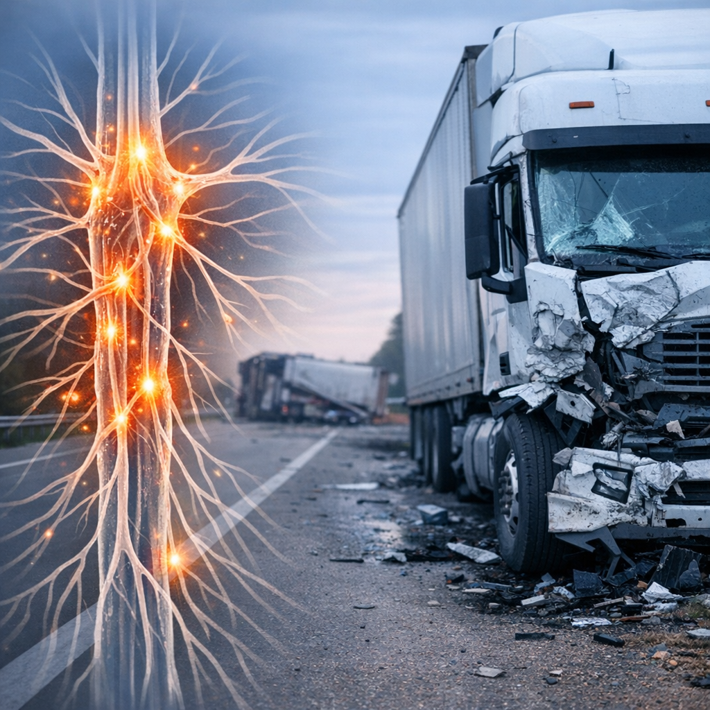 nerve sensitivity truck illustration for Long term nerve sensitivity after truck accidents