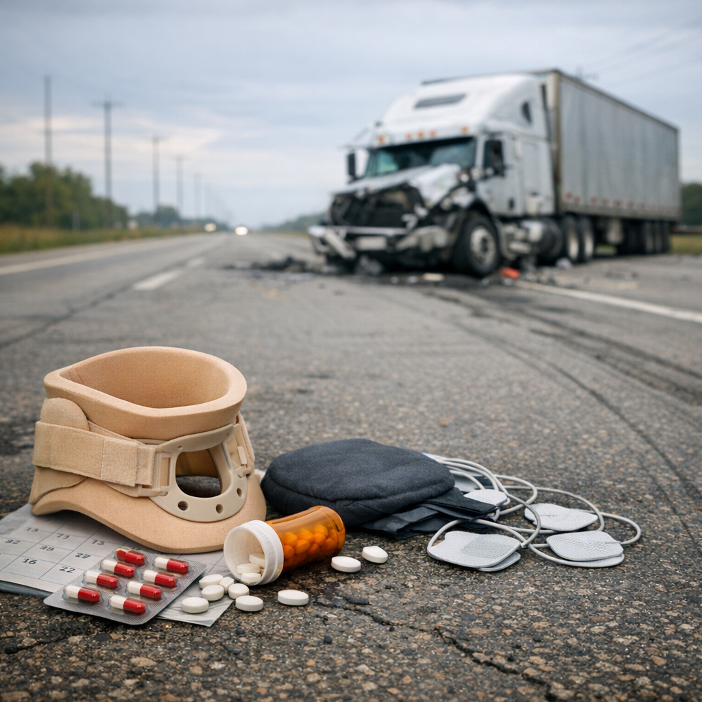 long term pain truck injury illustration for Long-term pain cycles after truck injuries