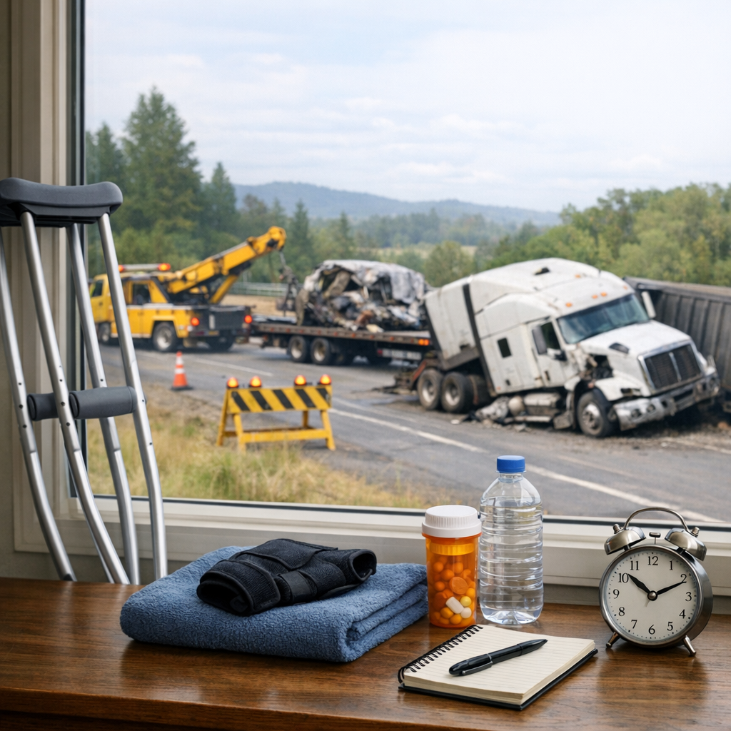 recovery pacing truck illustration for Long term recovery pacing after truck accidents