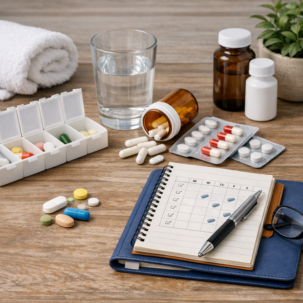 medication management recovery illustration for Medication management during recovery
