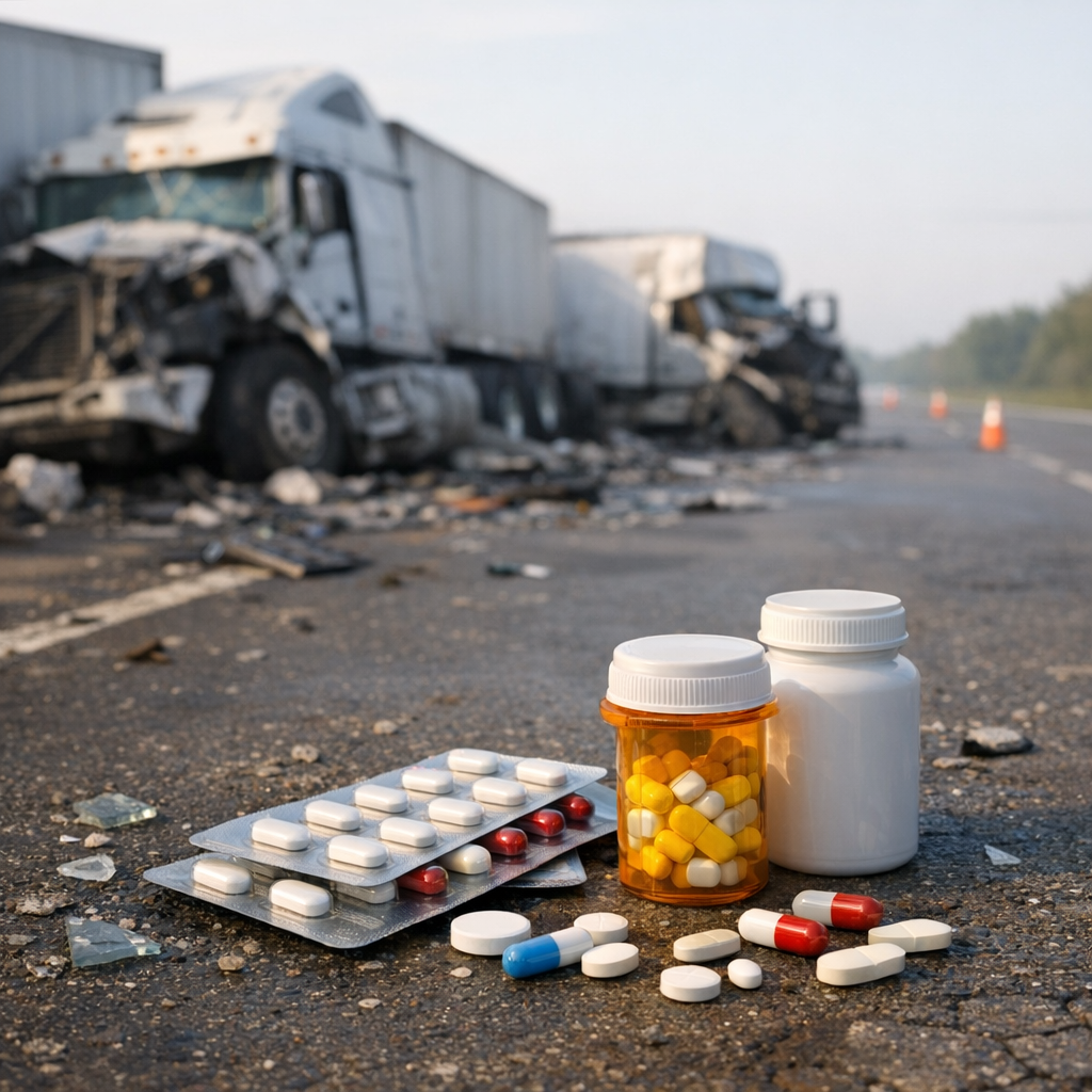 medication after truck crash illustration for Medication use after serious truck crashes