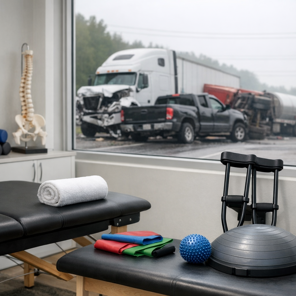 physical therapy truck accident illustration for Physical therapy after truck accidents