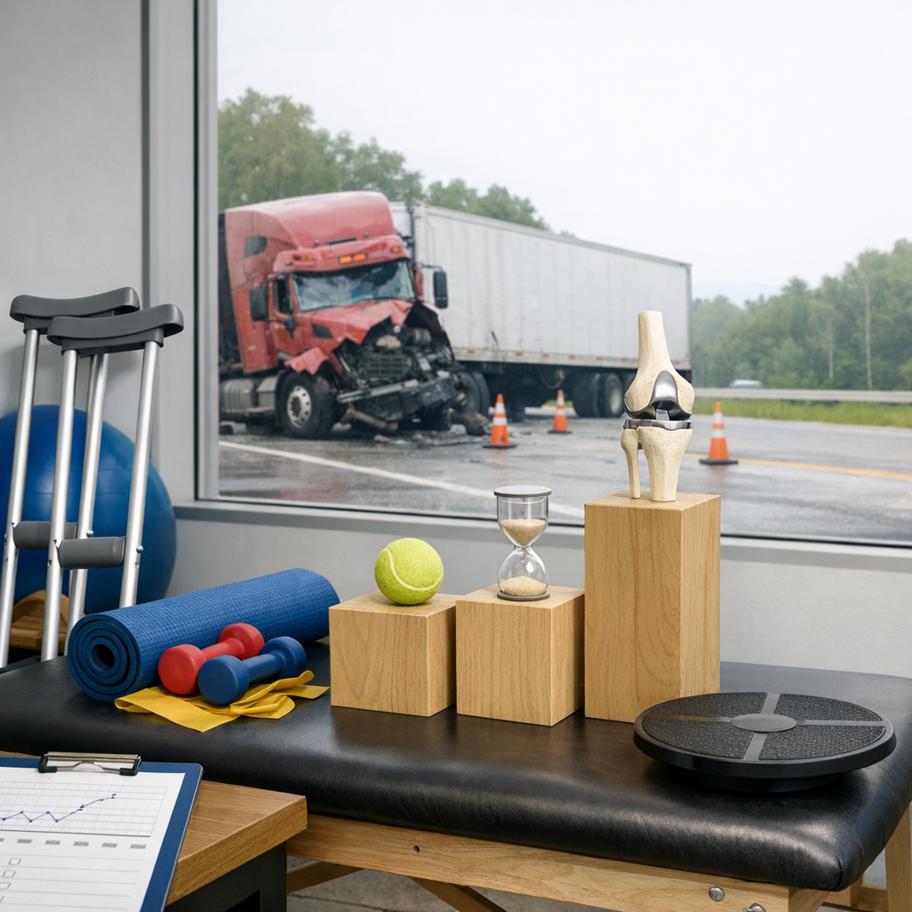 therapy milestones truck illustration for Physical therapy milestones after truck accidents