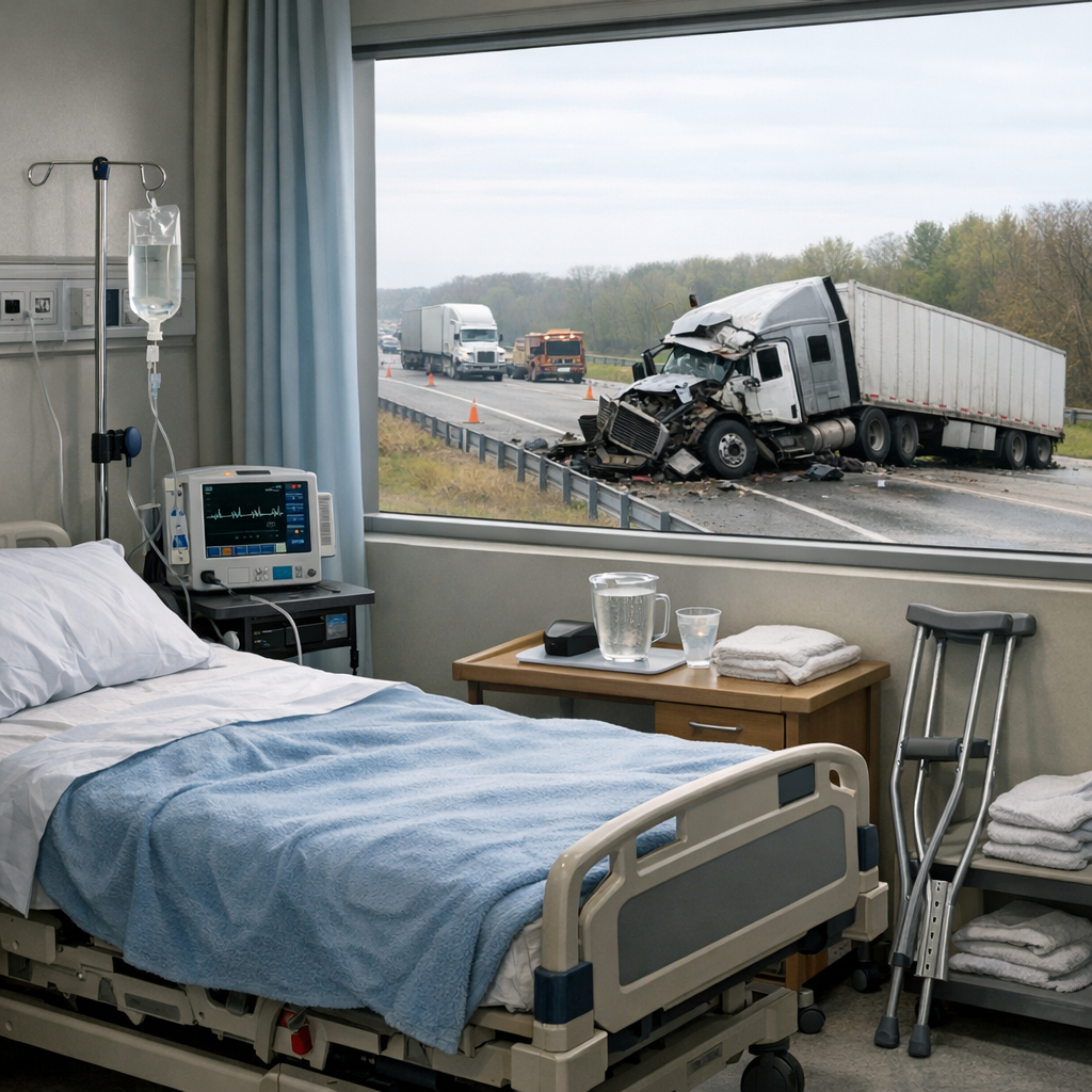 post surgery recovery semi illustration for Post surgical recovery after semi crashes