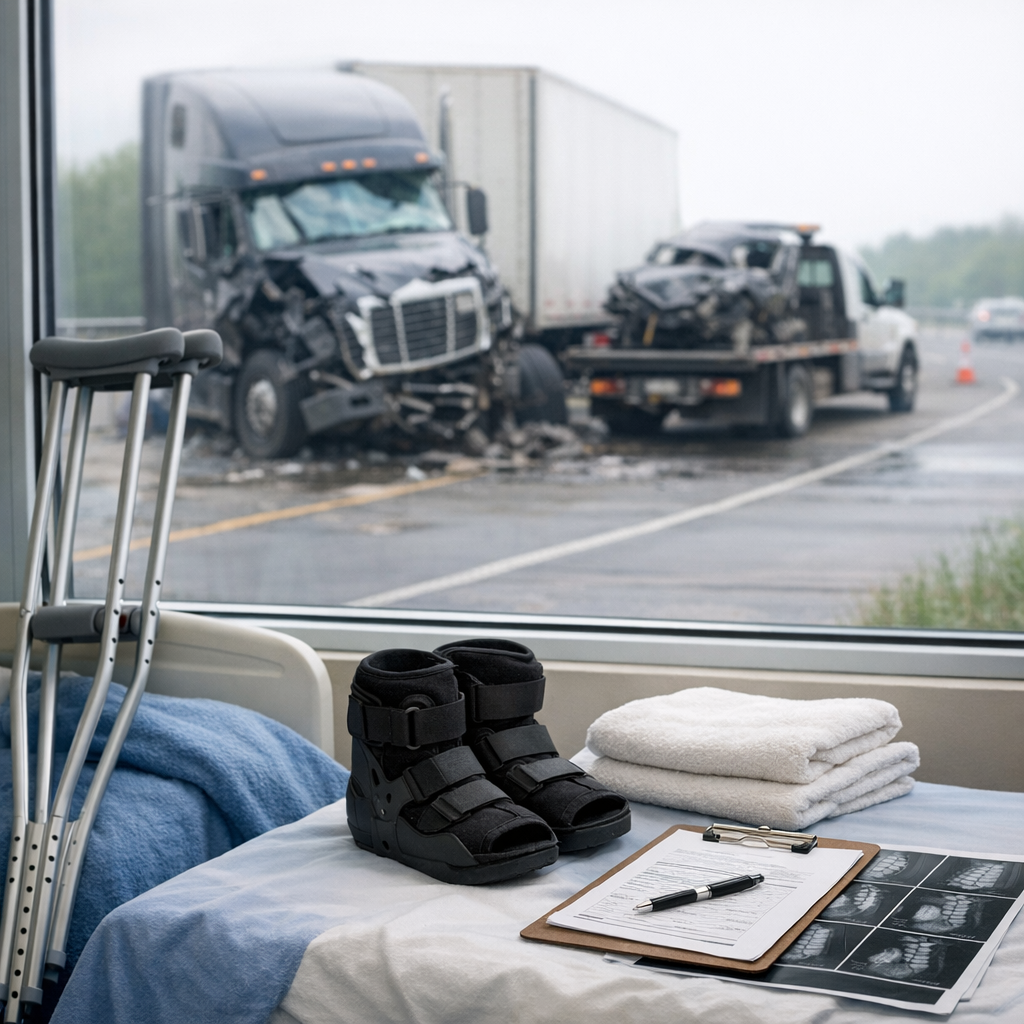 recovery expectations truck illustration for Recovery expectations after major truck injuries