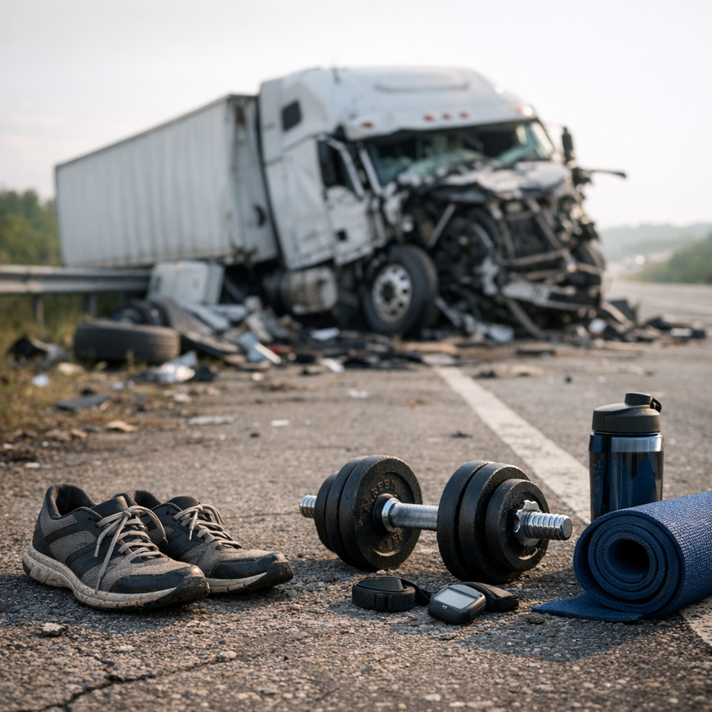 activity tolerance truck crash illustration for Reduced tolerance for activity after truck crashes