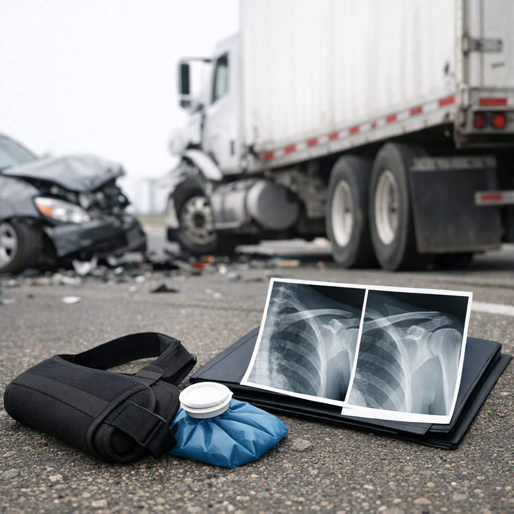 shoulder injury big rig illustration for Shoulder injuries from big rig collisions