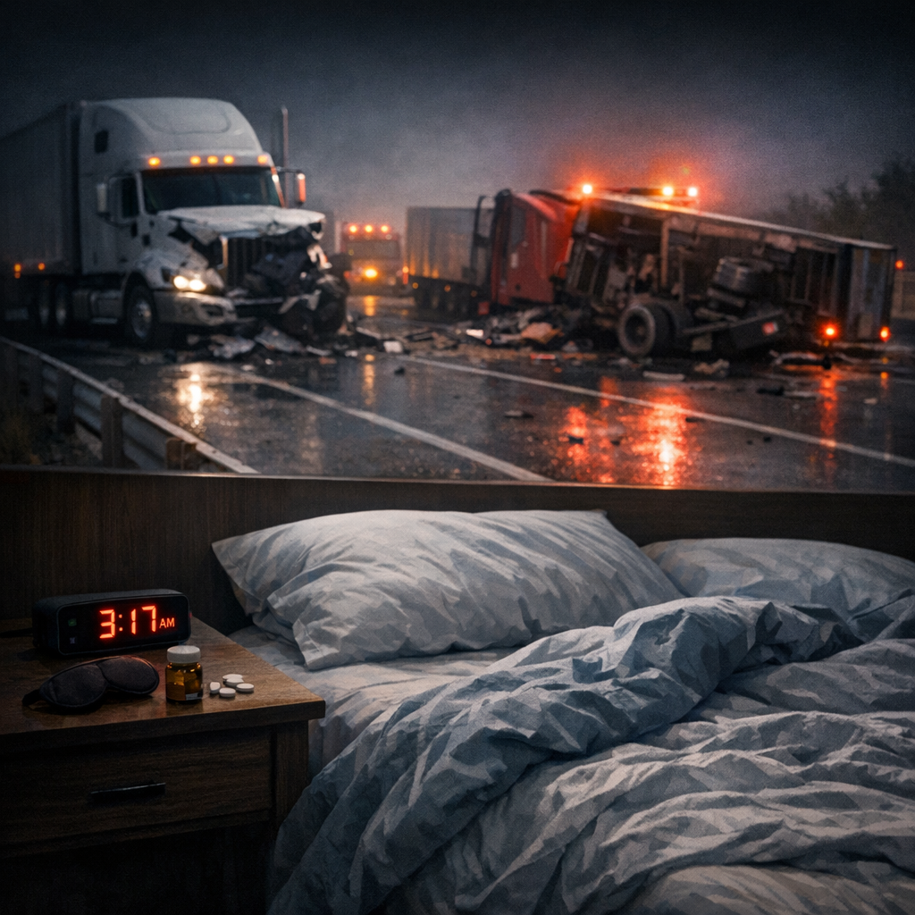 sleep disruption truck injury illustration for Sleep disruption after truck collision injuries