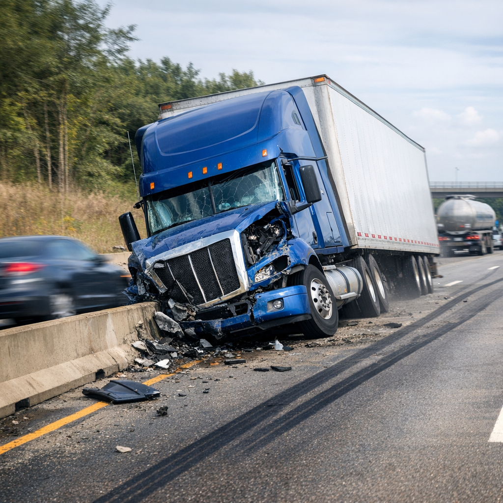speeding big rig illustration for Speeding causes of big rig crashes