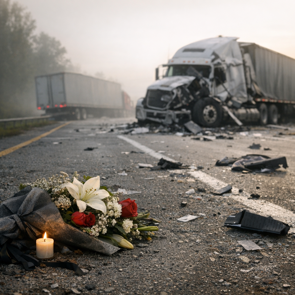 sudden grief fatal truck illustration for Sudden grief following fatal truck accidents