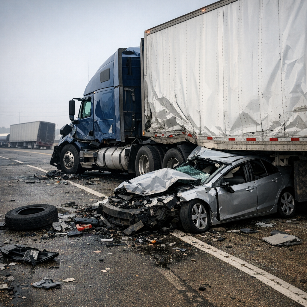 sudden loss big rig illustration for Sudden loss from big rig accidents