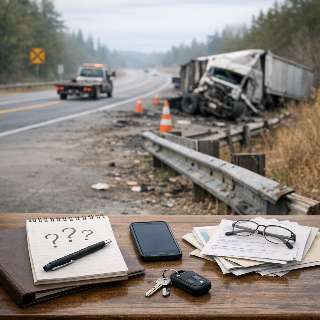 weeks after truck crash questions illustration for What questions come up weeks after a truck crash