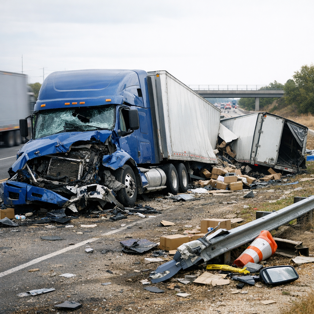processing truck crash illustration for Why are truck crashes hard to process