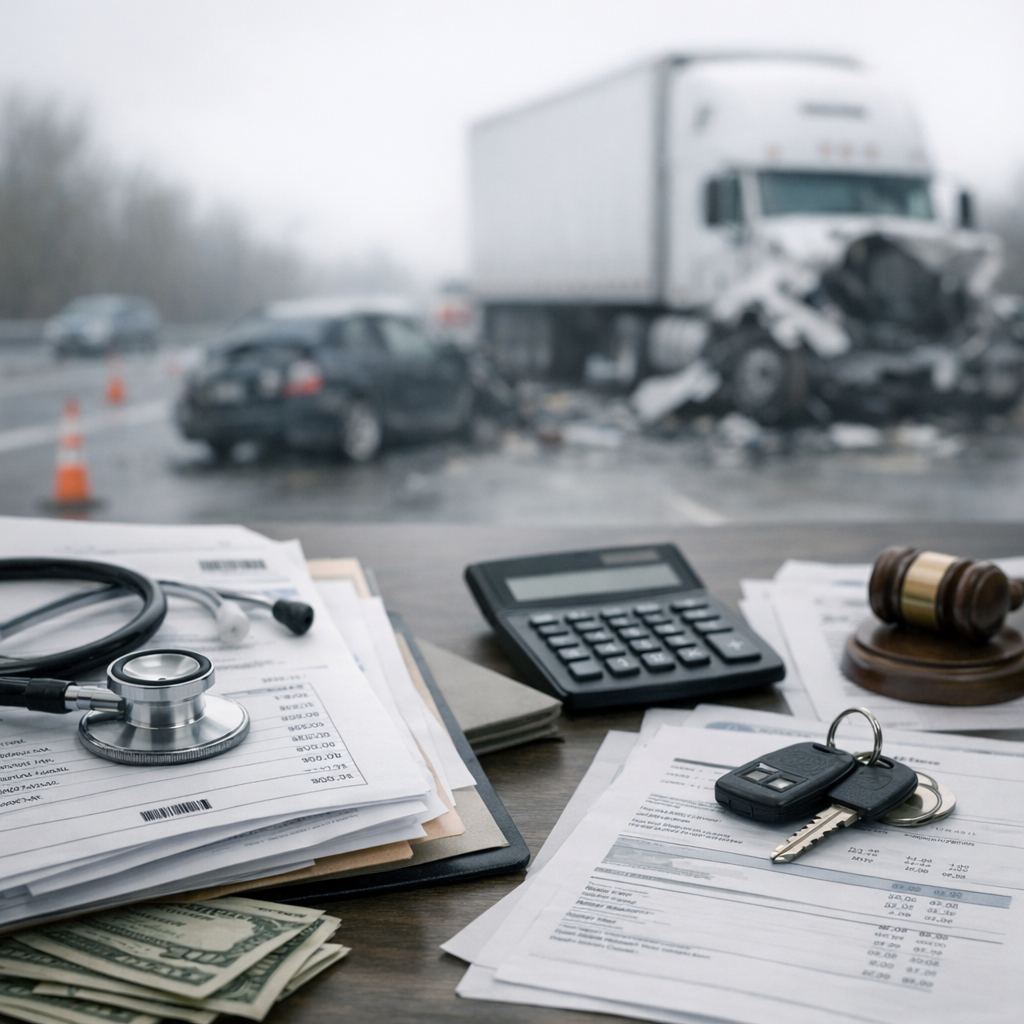 medical bills fatal truck accident illustration for Certainly! Here are some engaging headlines that incorporate the topic an
