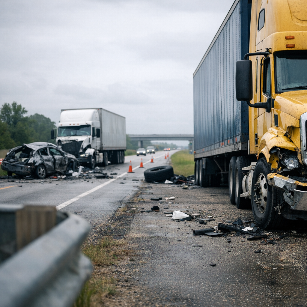 venue wrongful death truck illustration for **Choosing the Right Venue: Navigating Wrongful Death Truck Accident Lawsuits**