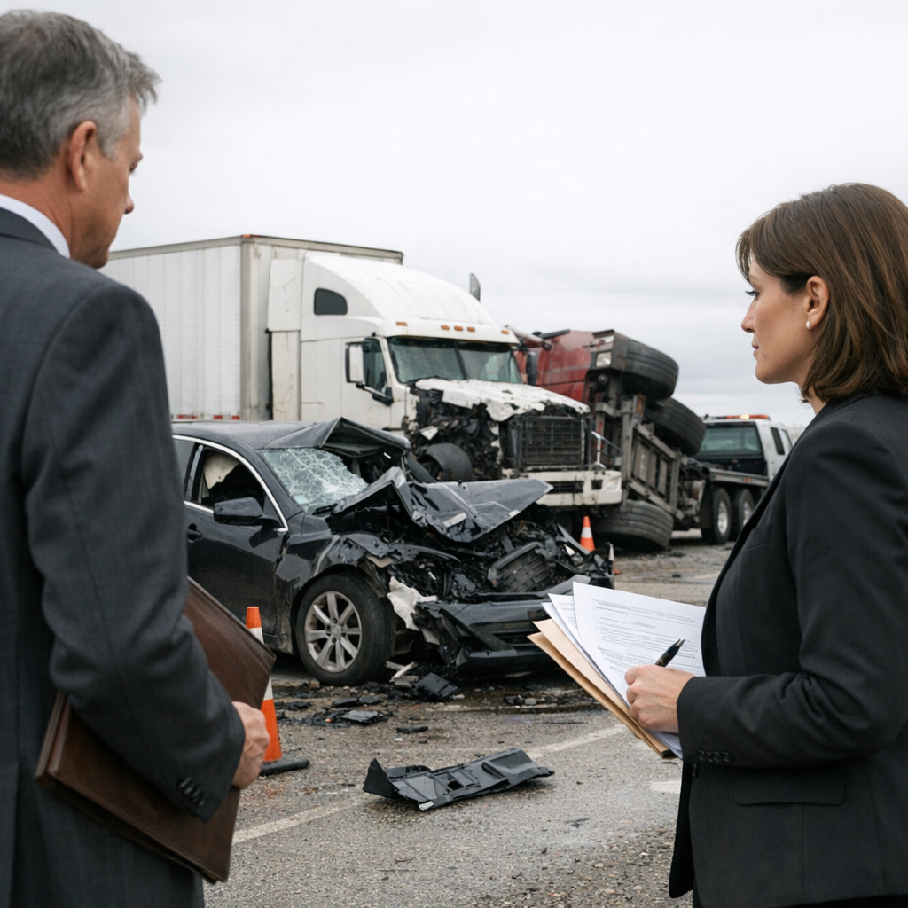 attorney wrongful death truck accident illustration for **Expert Attorneys Unravel Wrongful Death Truck Accident Cases**