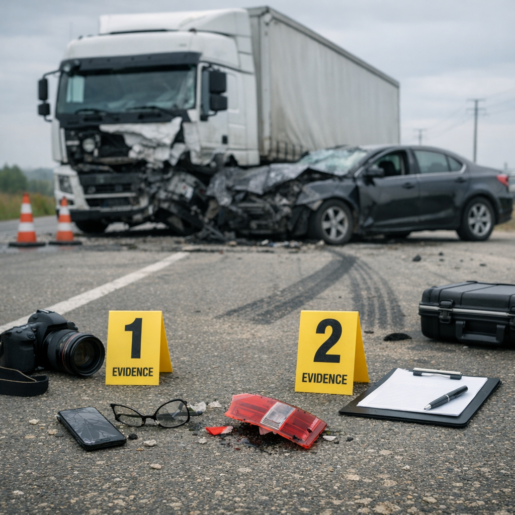 preserve evidence wrongful death truck illustration for Here are some engaging headlines: 1. Preserve Evidence After a Fatal