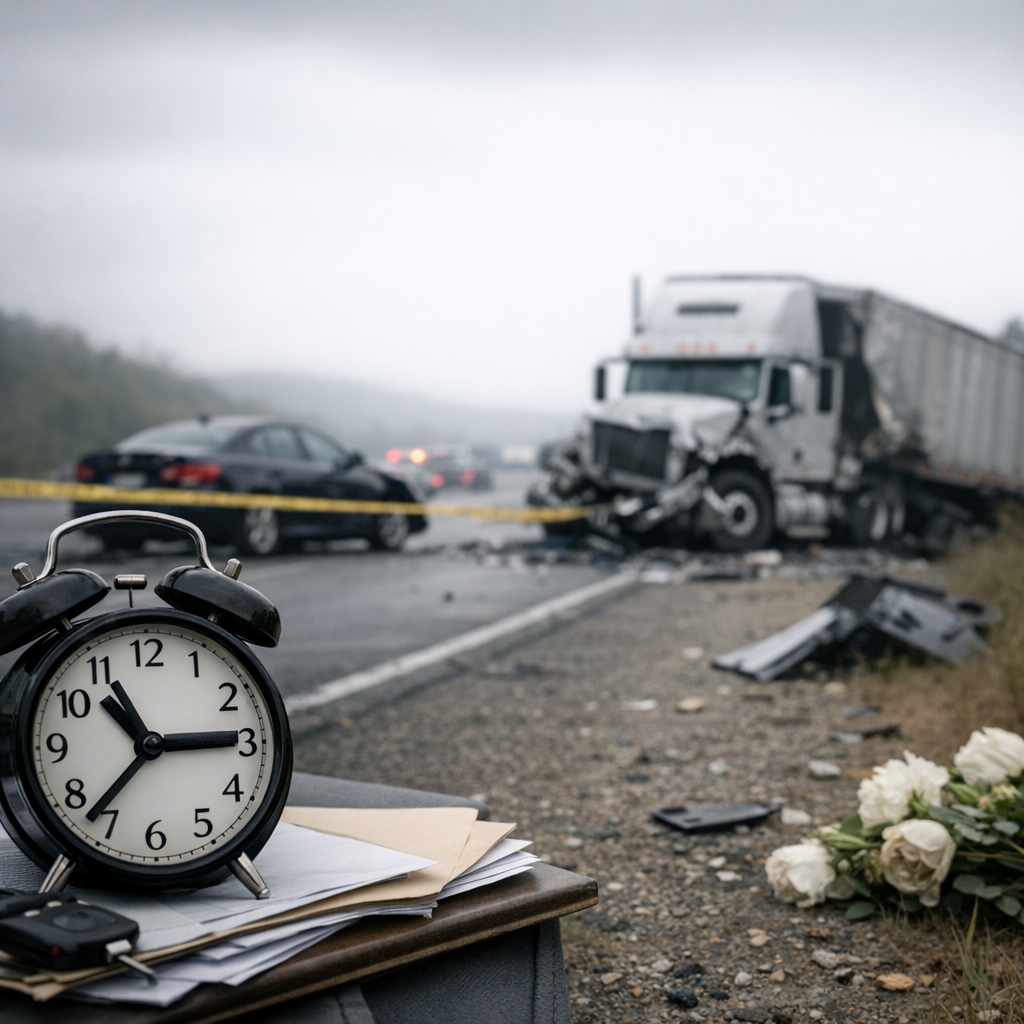 Illustration of **Missed Deadlines? Consequences of Filing a Late Wrongful Death Truck Accident Claim**