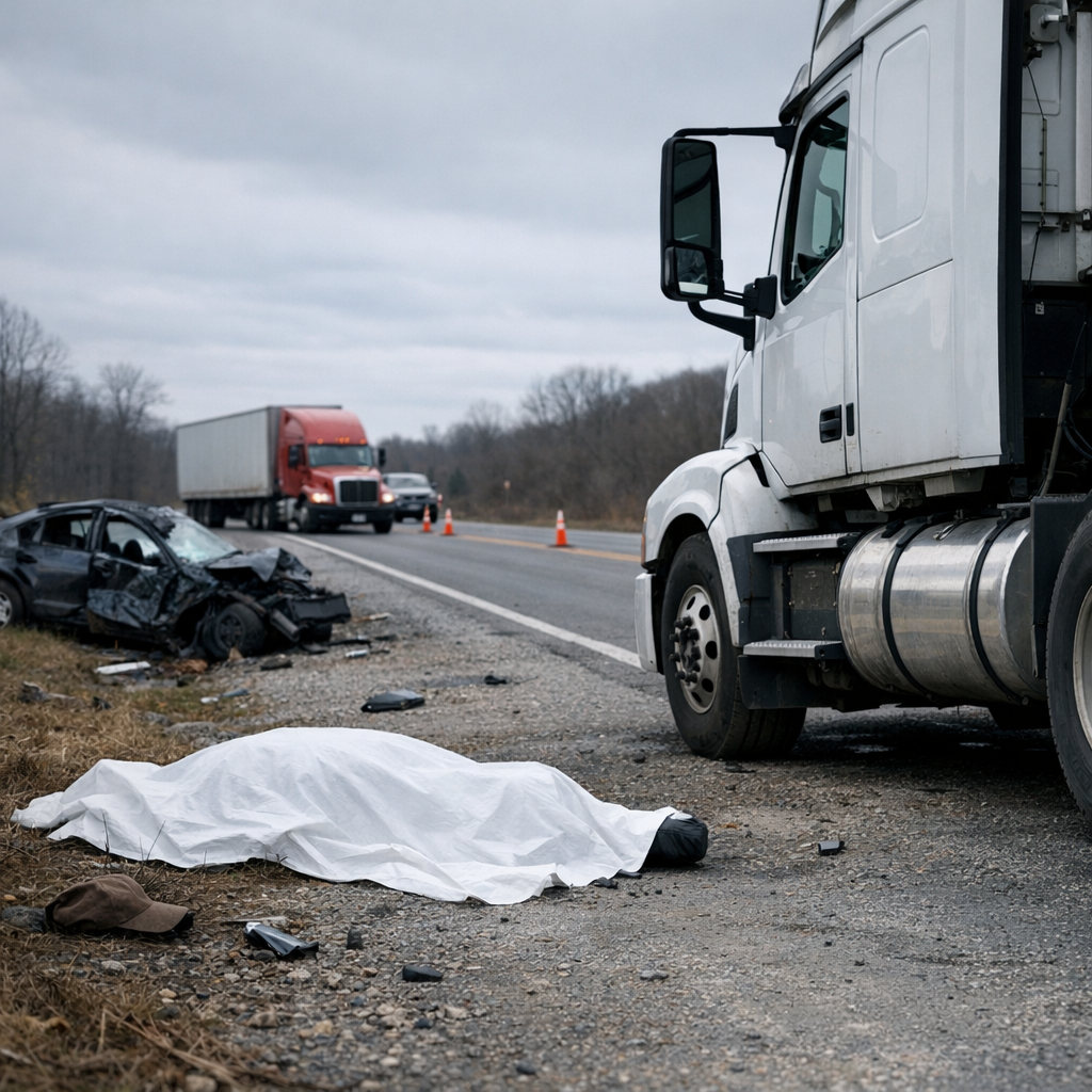 negligent hiring wrongful death truck illustration for Uncovering Negligent Hiring: A Closer Look at Wrongful Death in Trucki