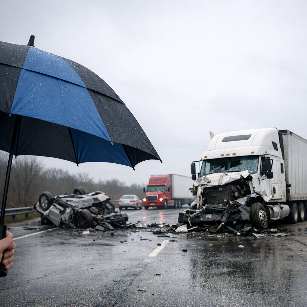 umbrella policy wrongful death truck illustration for **Understanding Protection: Umbrella Policy in Wrongful Death Truck Acc