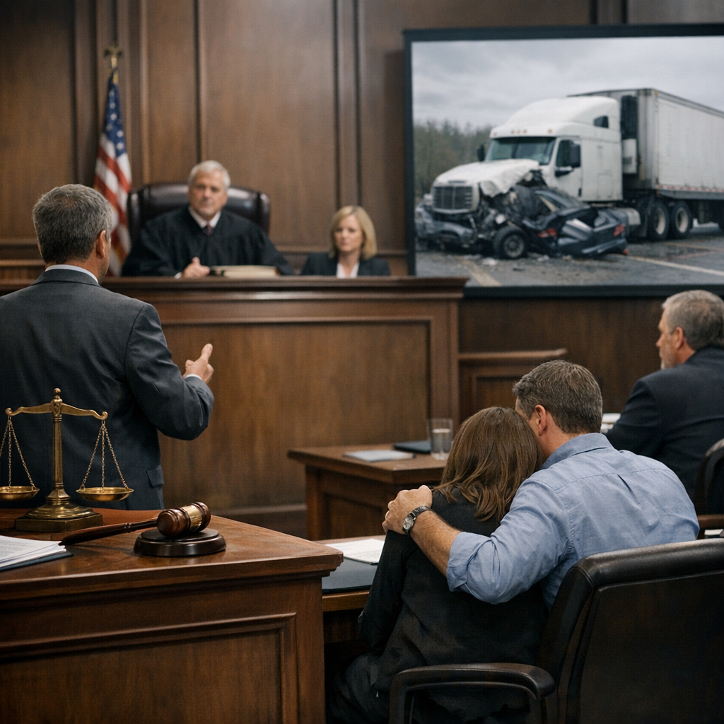 court evaluation wrongful death truck illustration for Unveiling the Process: Court Evaluation of Wrongful Death Truck Claims